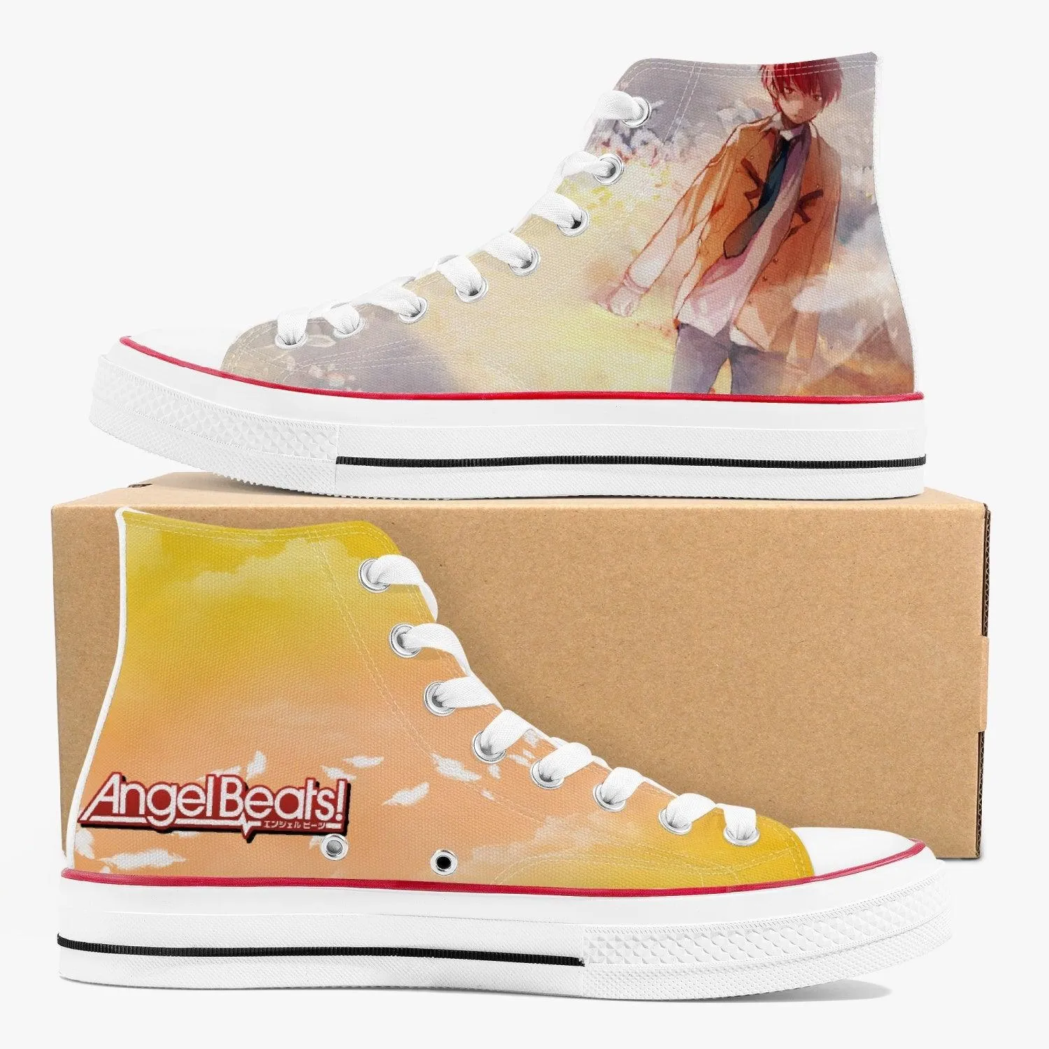 Angel Beats Otonashi A-Star High White Anime Shoes