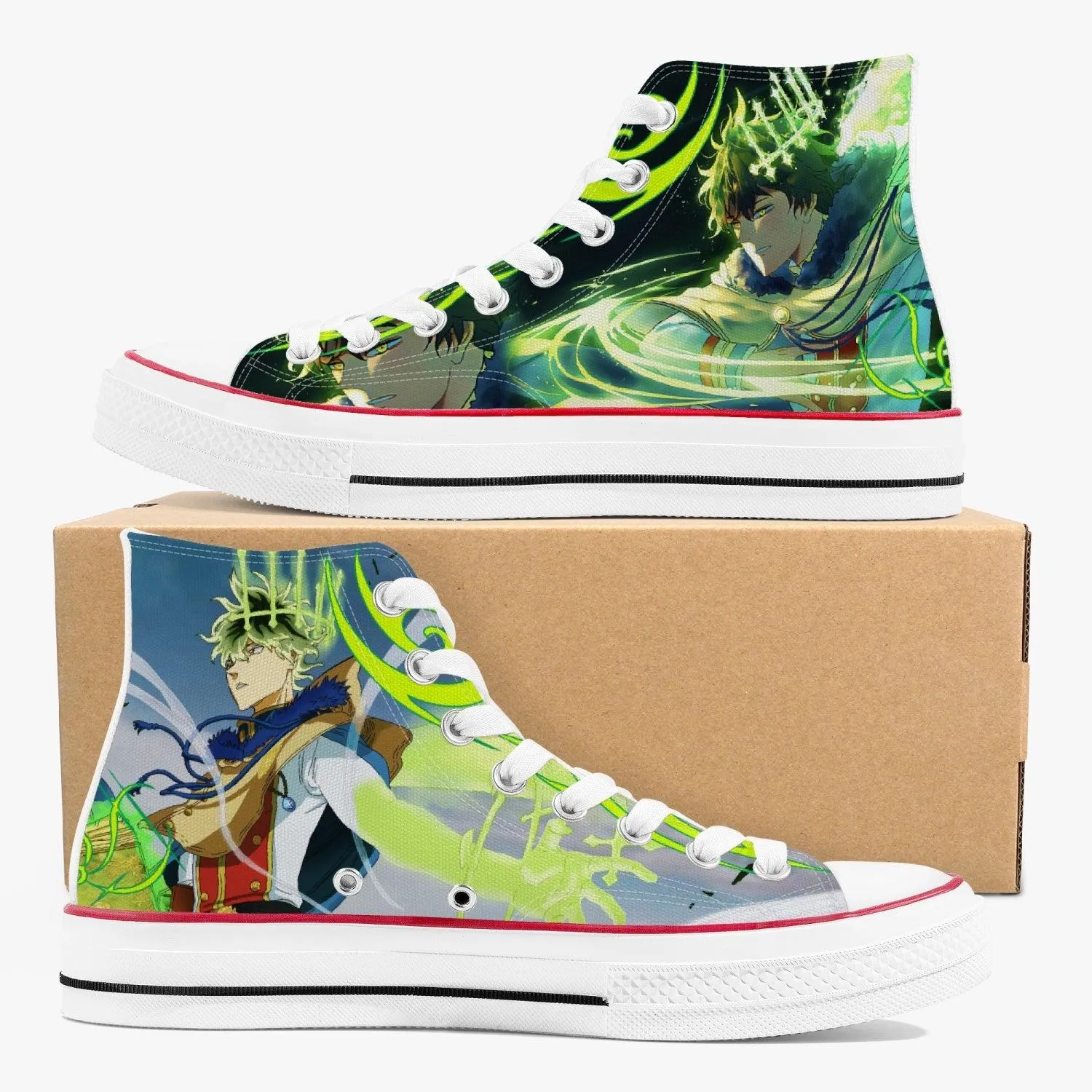 Black Clover Yuno A-Star High White Anime Shoes