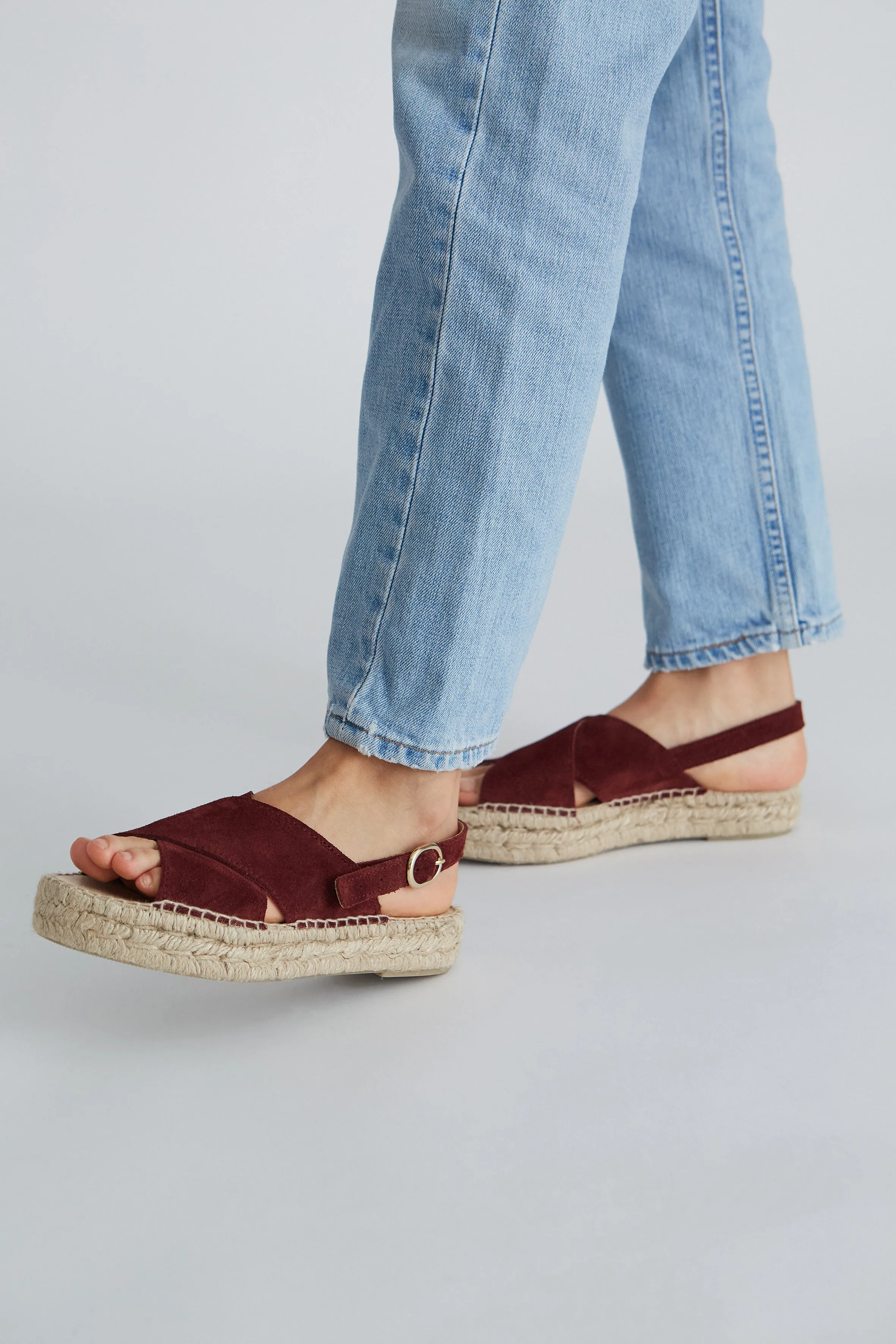 Burgundy Crossed Sandal