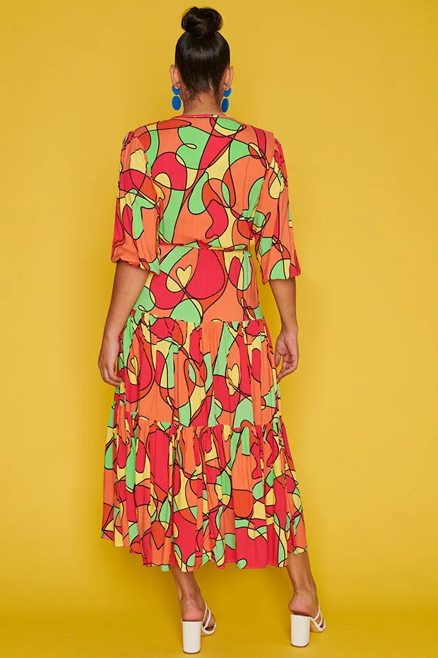 Chasing Lovely Lines Citrus Dress