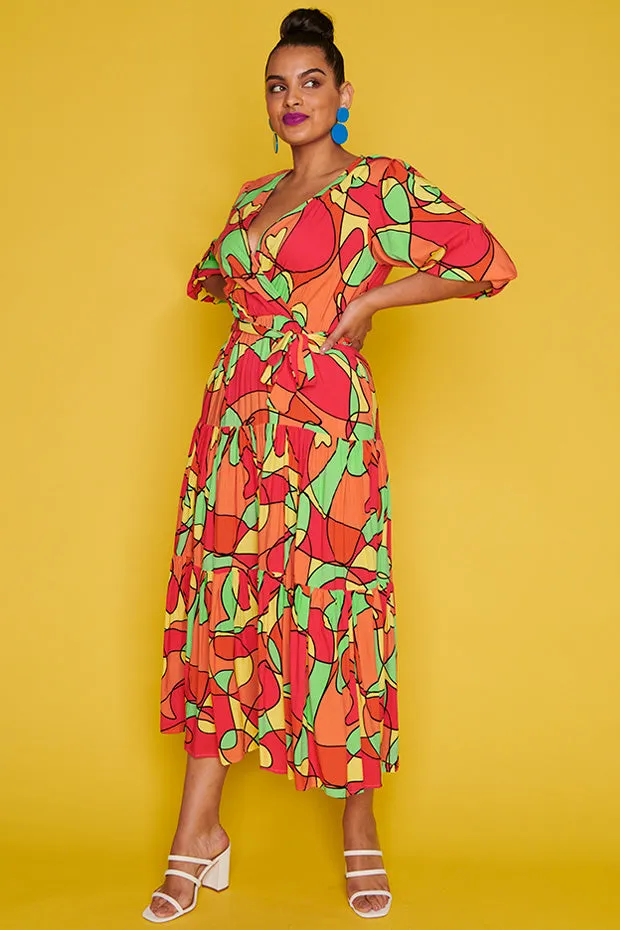 Chasing Lovely Lines Citrus Dress