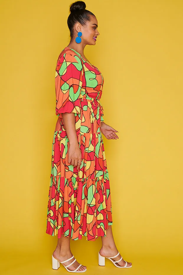 Chasing Lovely Lines Citrus Dress