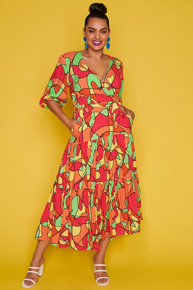 Chasing Lovely Lines Citrus Dress