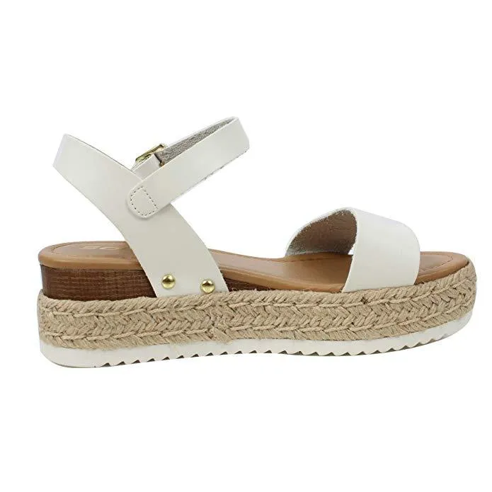 Chicvane Open Toe Casual Ankle Strap Wedge Sandals Espadrille Sandal