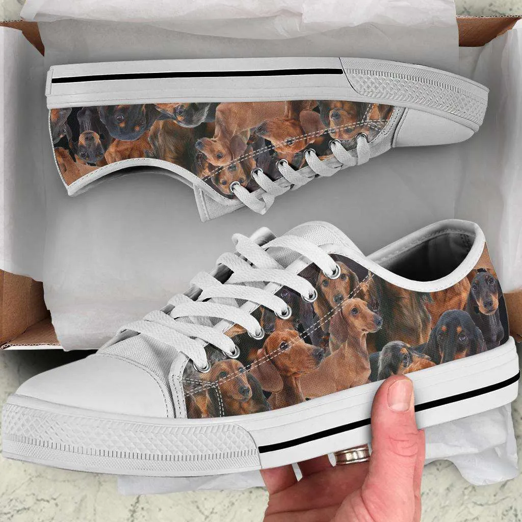 Dachshund Dog Print Canvas Sneakers