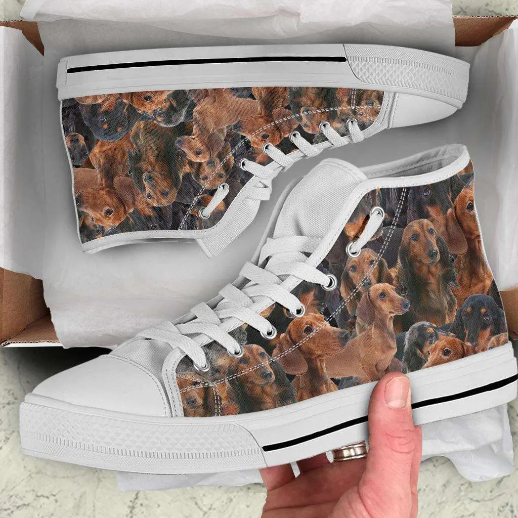 Dachshund Dog Print Canvas Sneakers