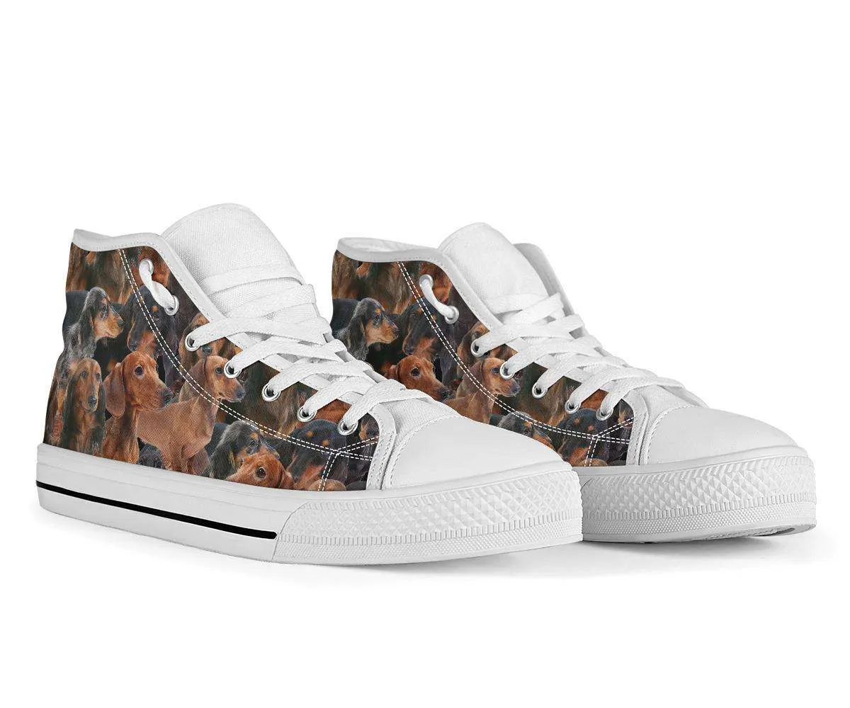 Dachshund Dog Print Canvas Sneakers