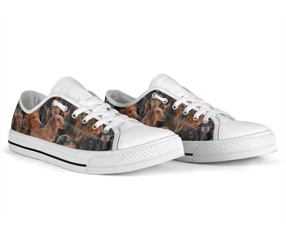 Dachshund Dog Print Canvas Sneakers