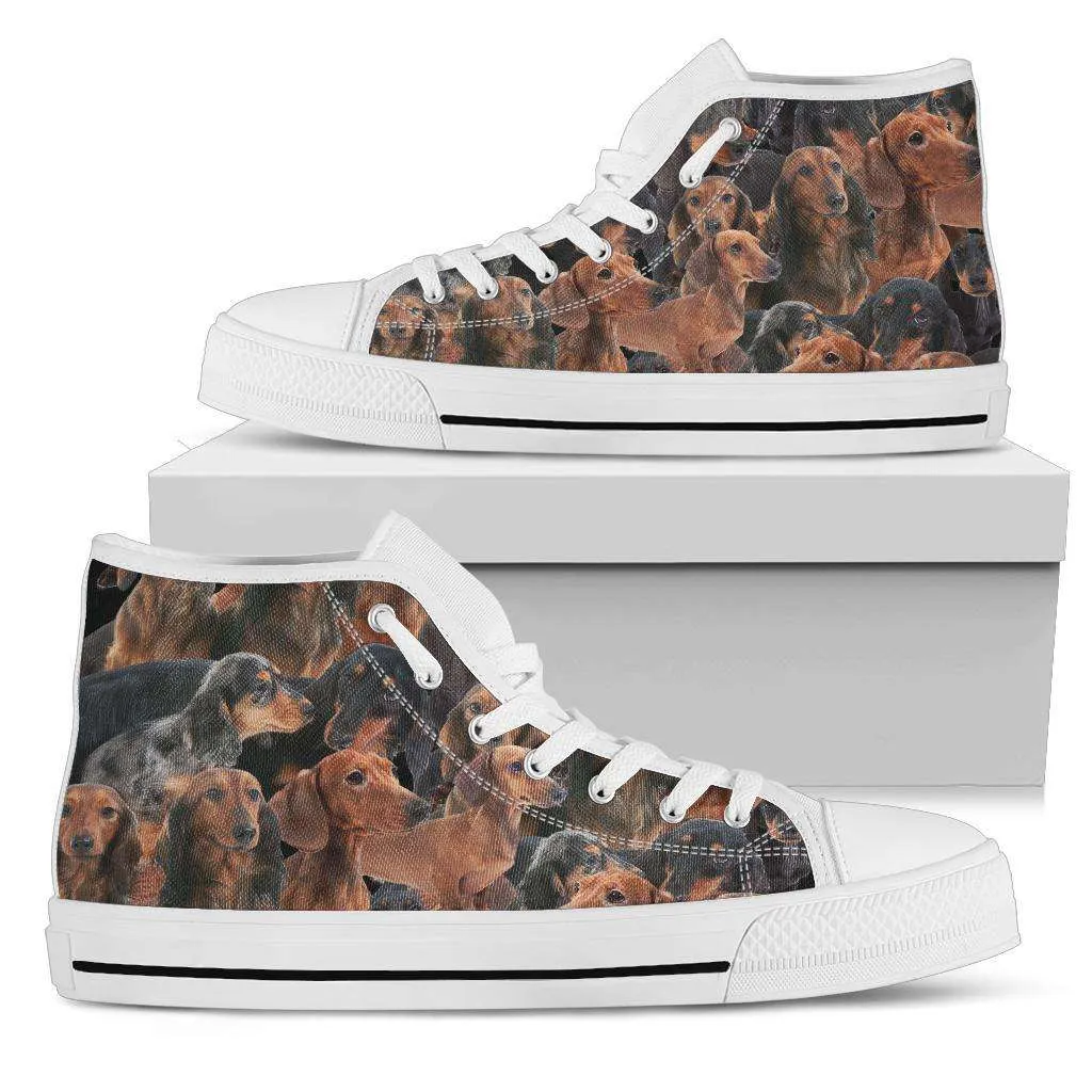 Dachshund Dog Print Canvas Sneakers