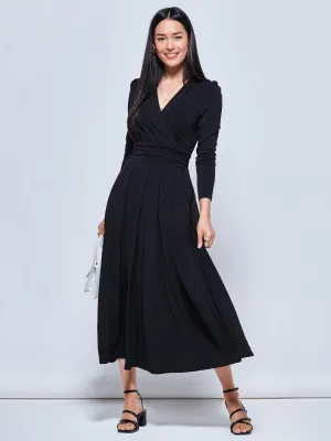 Daylin Jersey Long Sleeve Maxi Dress, Black