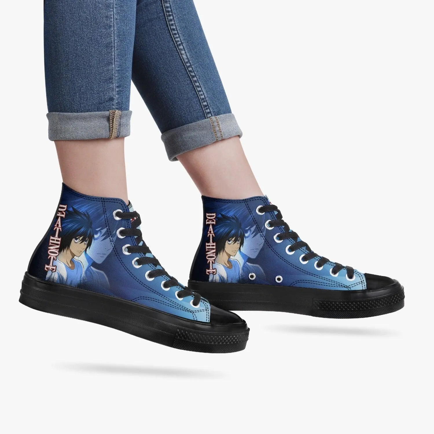 Death Note 'L' Blue A-Star High Anime Shoes