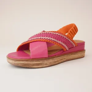 Debacle Fuchsia Multi Leather Sandals