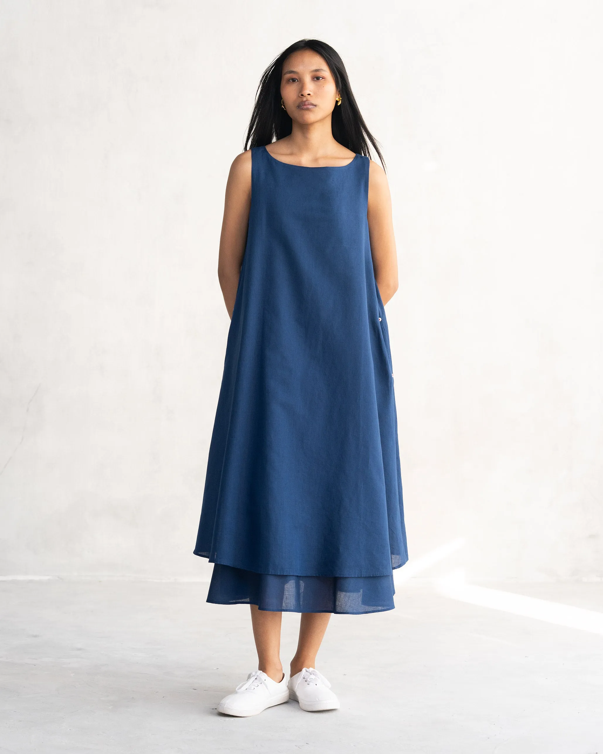 Double Layer Dress - Indigo