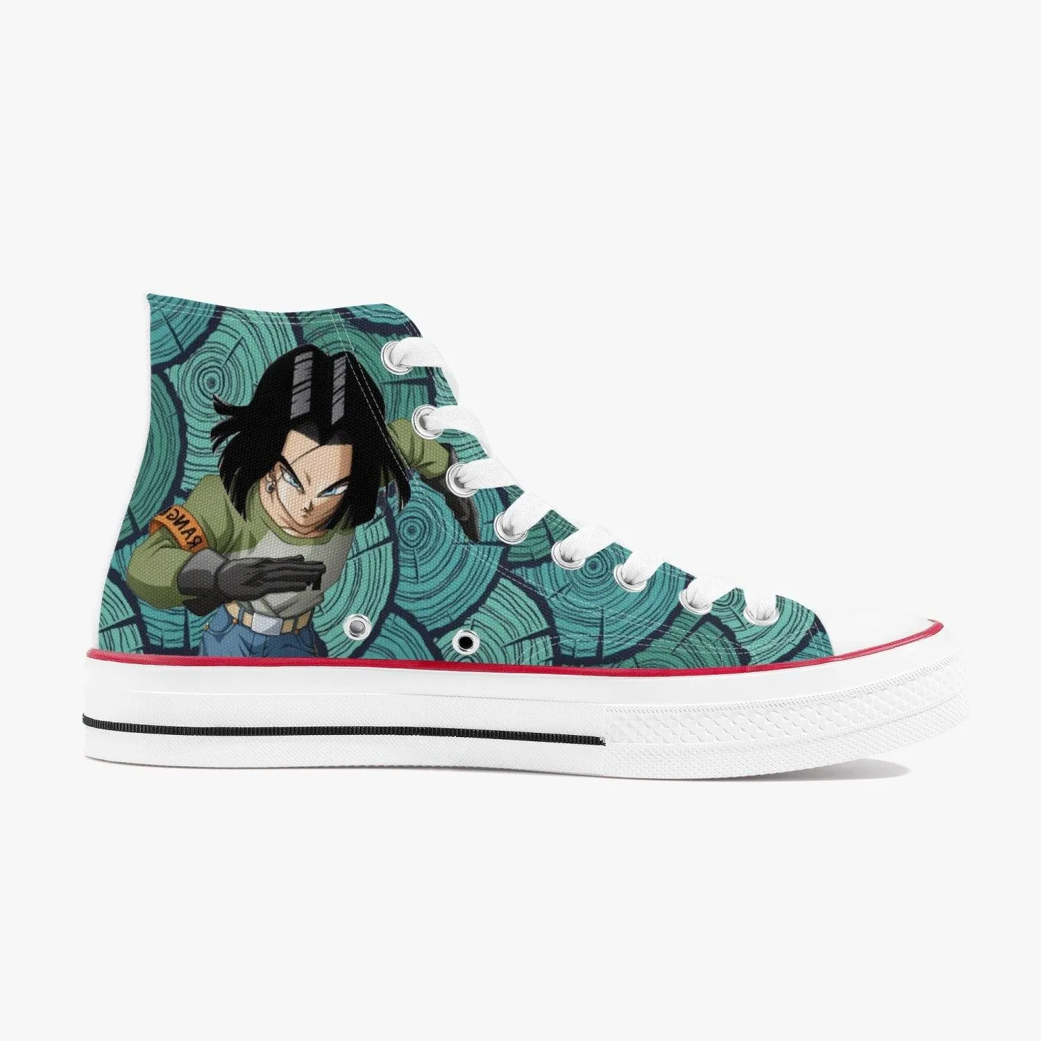 Dragon Ball Z Android 17 A-Star High White Anime Shoes