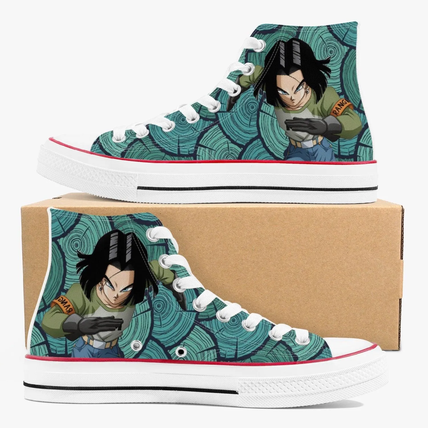 Dragon Ball Z Android 17 A-Star High White Anime Shoes