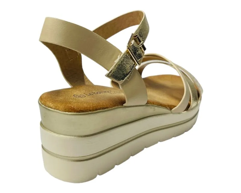 Faux Leather Padded Ankle Strap Wedge Sandals