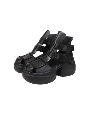 Handmade Retro Comfortable Close Toe Platform Sandals