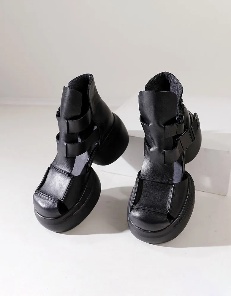 Handmade Retro Comfortable Close Toe Platform Sandals