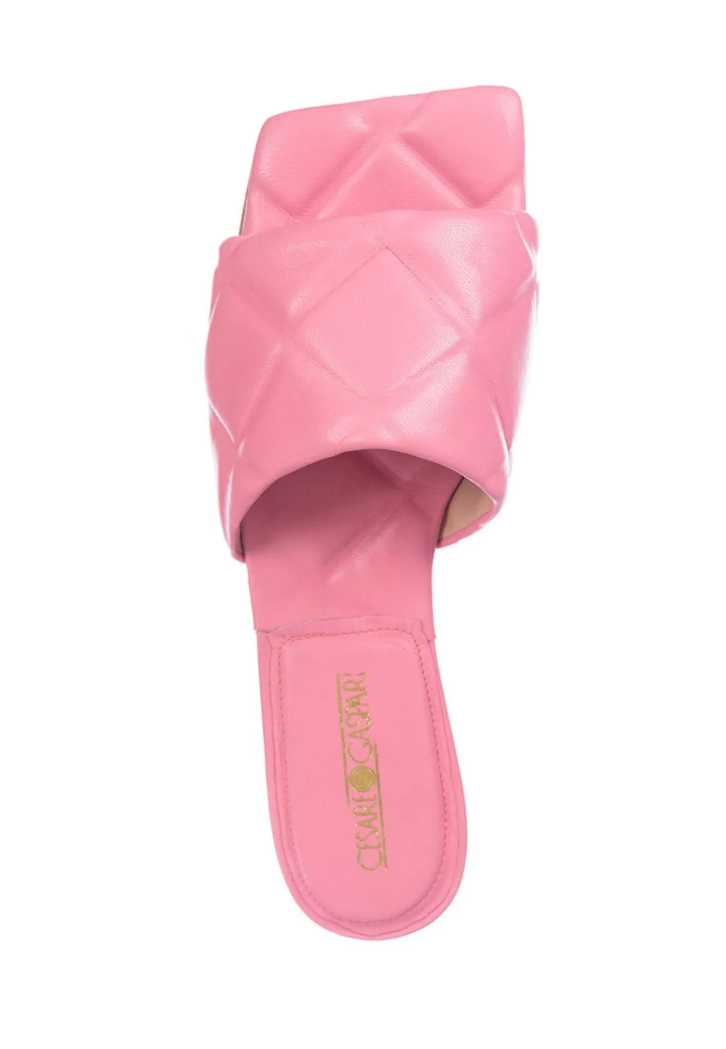 Leather Slip On Sandals - Pink