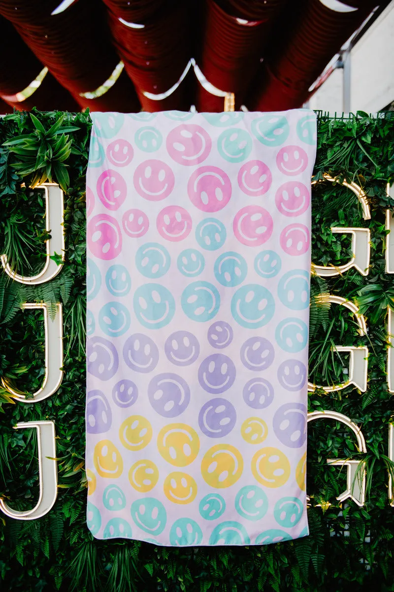 Pastel Happy Face Quick Dry Towels