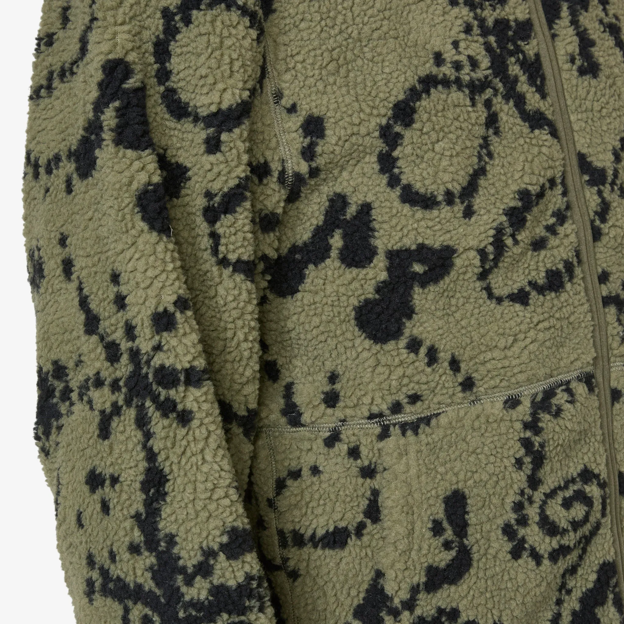 Print Fleece Jacket Green Mix