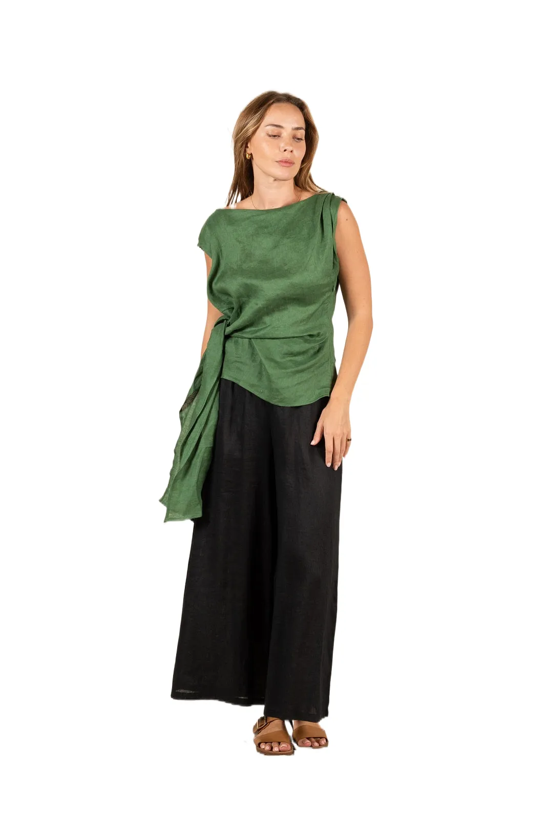 Rihanna Linen Top Green