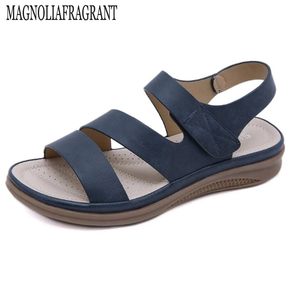 Rounded Head Slope Casual Sandals with Retro Vibes