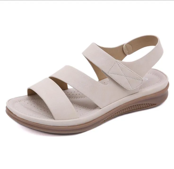 Rounded Head Slope Casual Sandals with Retro Vibes