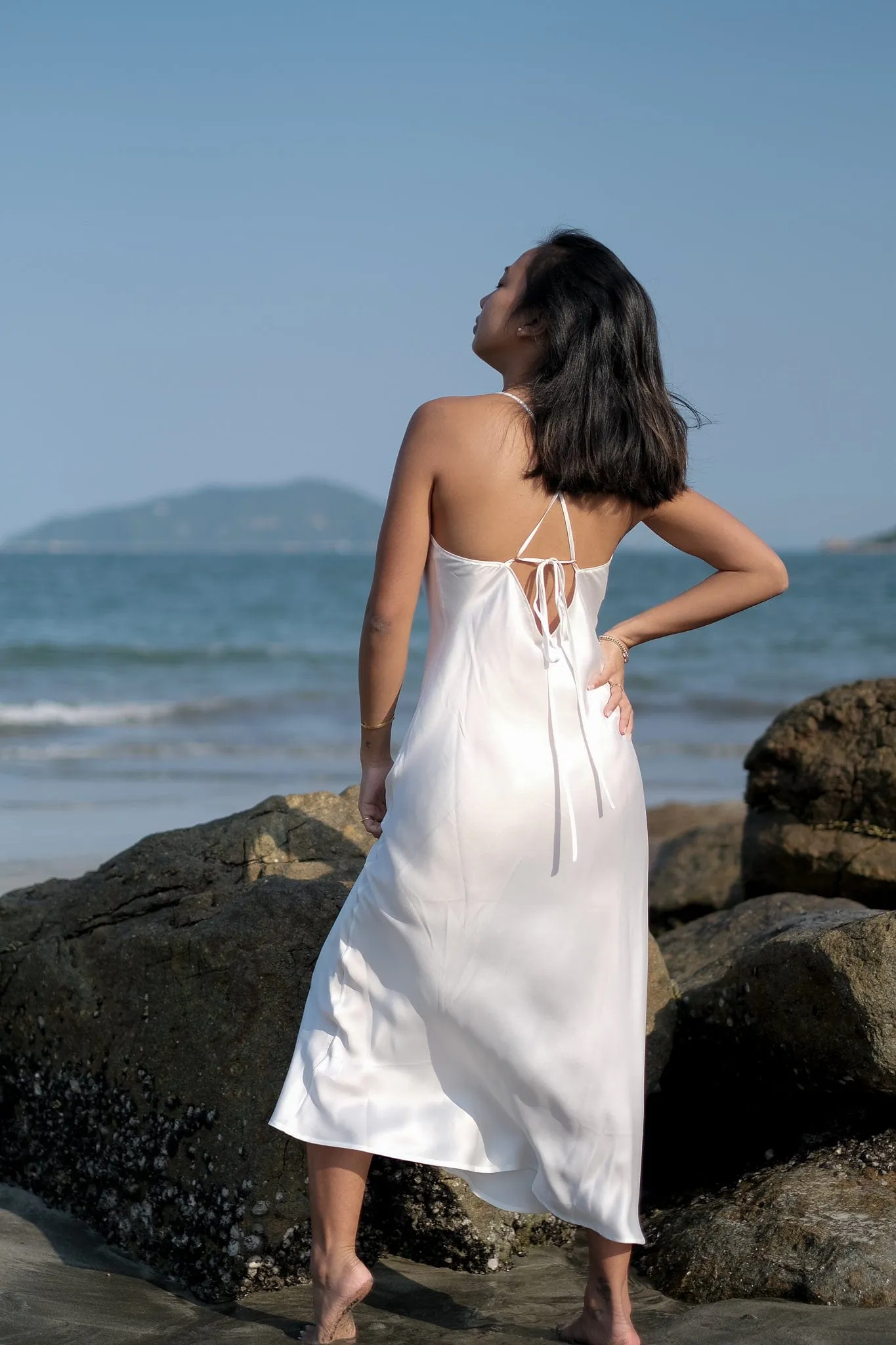 Santorini Backless Strappy Slip Dress