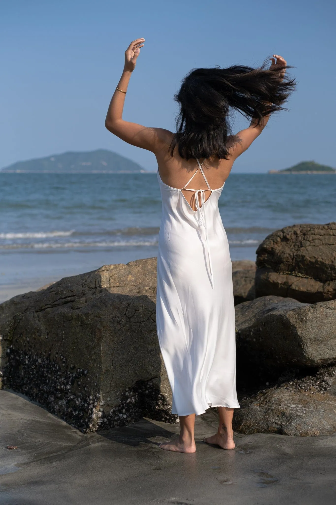 Santorini Backless Strappy Slip Dress