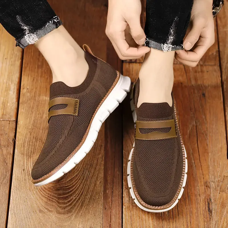 Slip On Mesh Breathable Sneakers - Brown