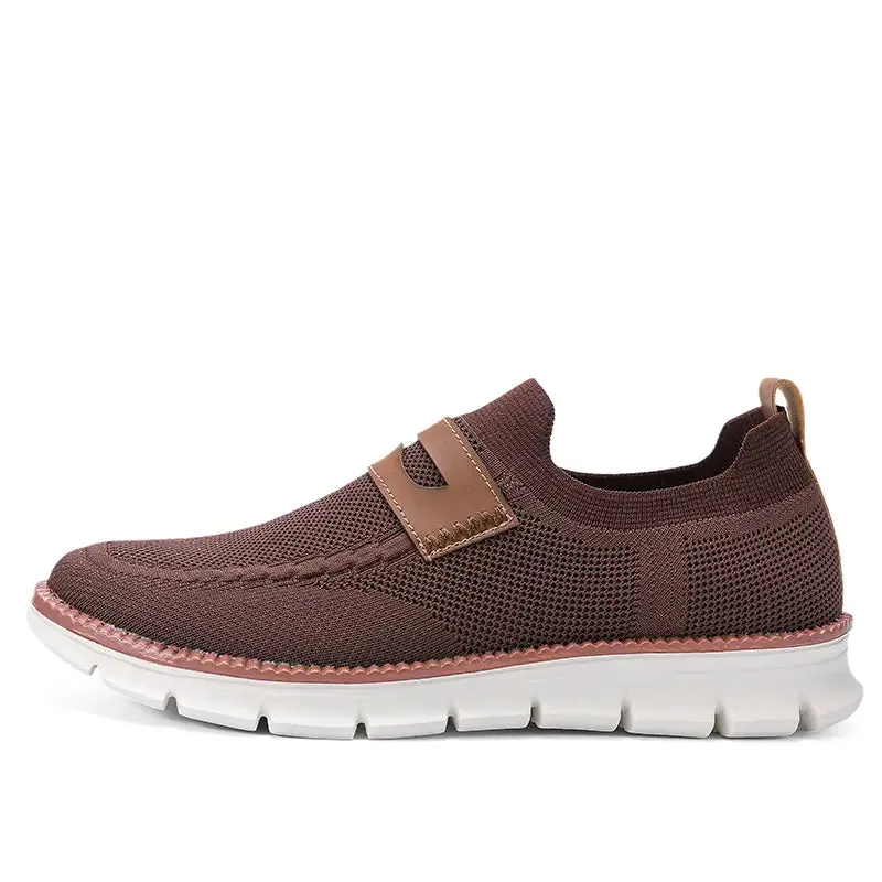 Slip On Mesh Breathable Sneakers - Brown