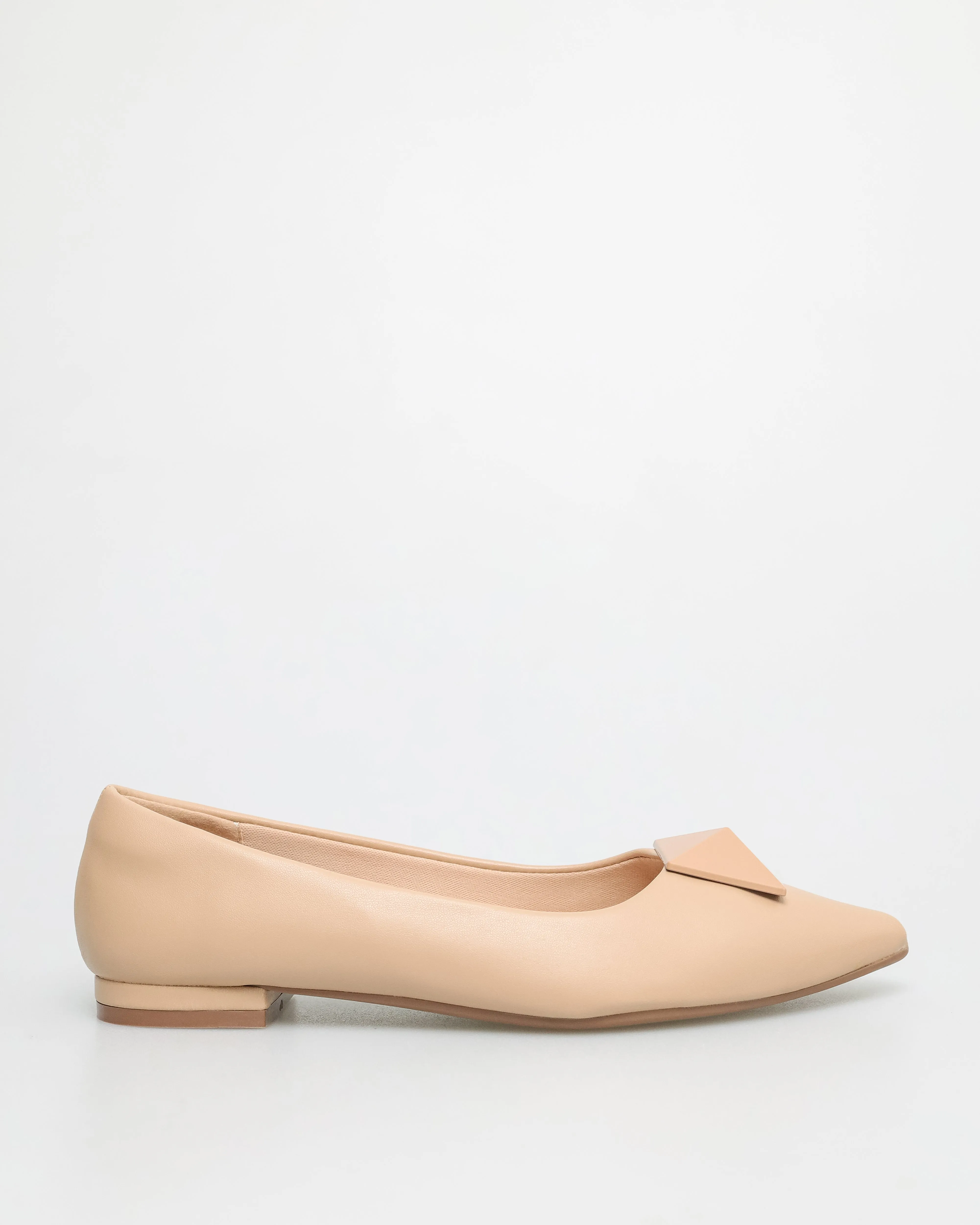 Tomaz NN202 Ladies Stud Pointed-Toe Flats (Beige)