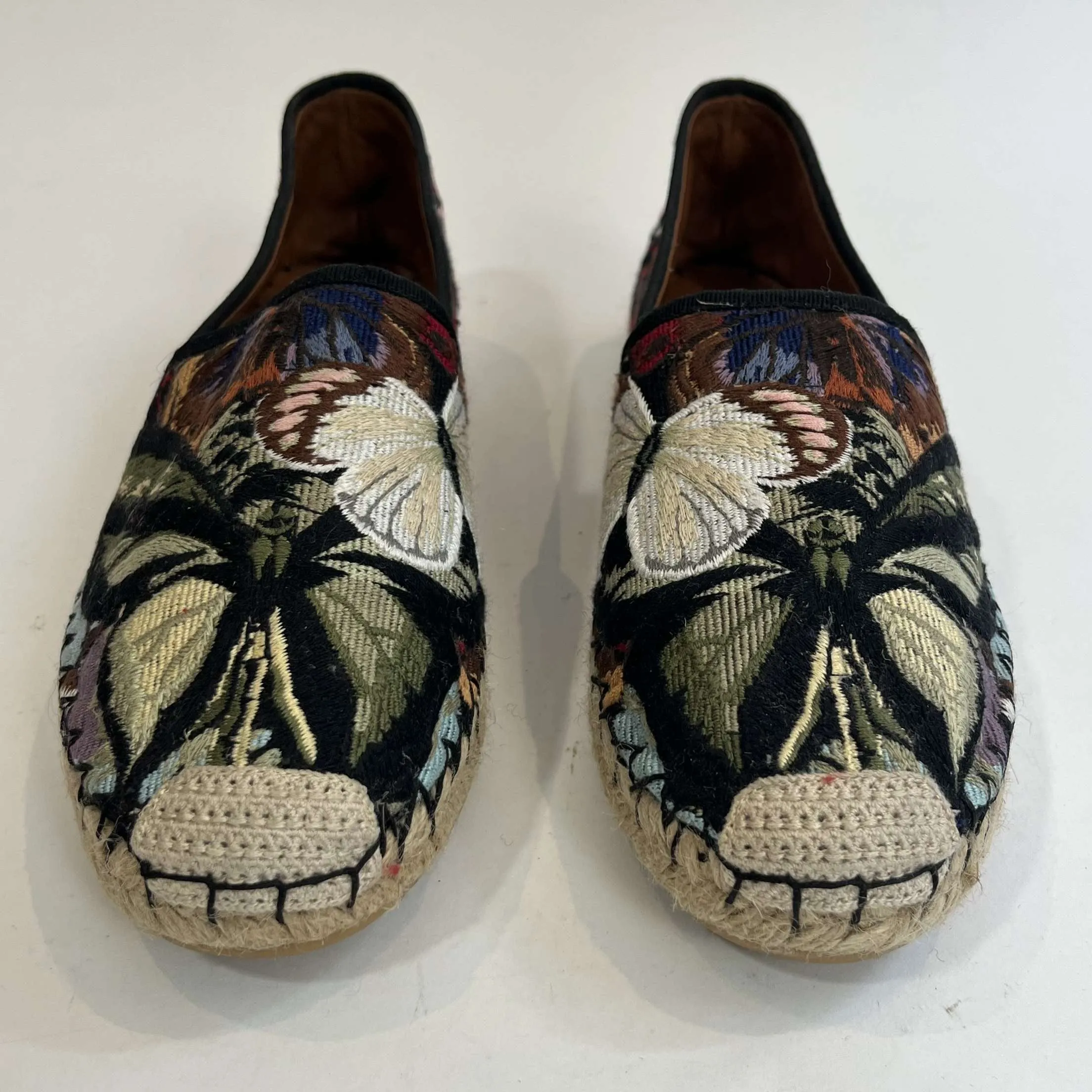 Valentino Garavani £840 Butterfly Embroidered Espadrilles 39