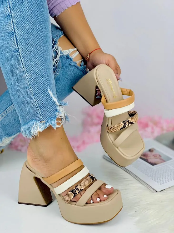 Wildly Chic Beige Heels