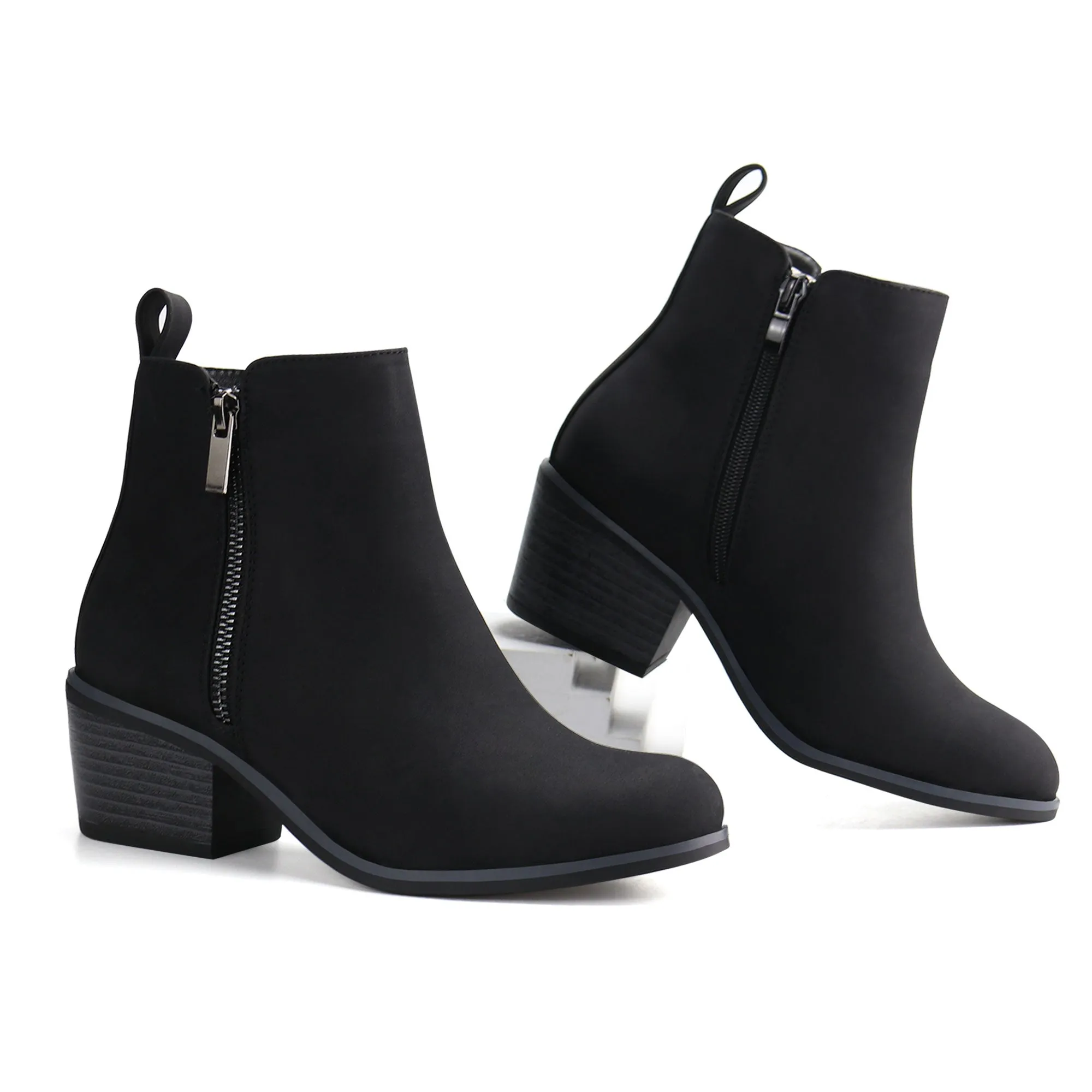 Women Ankle Boots with Side Zipper