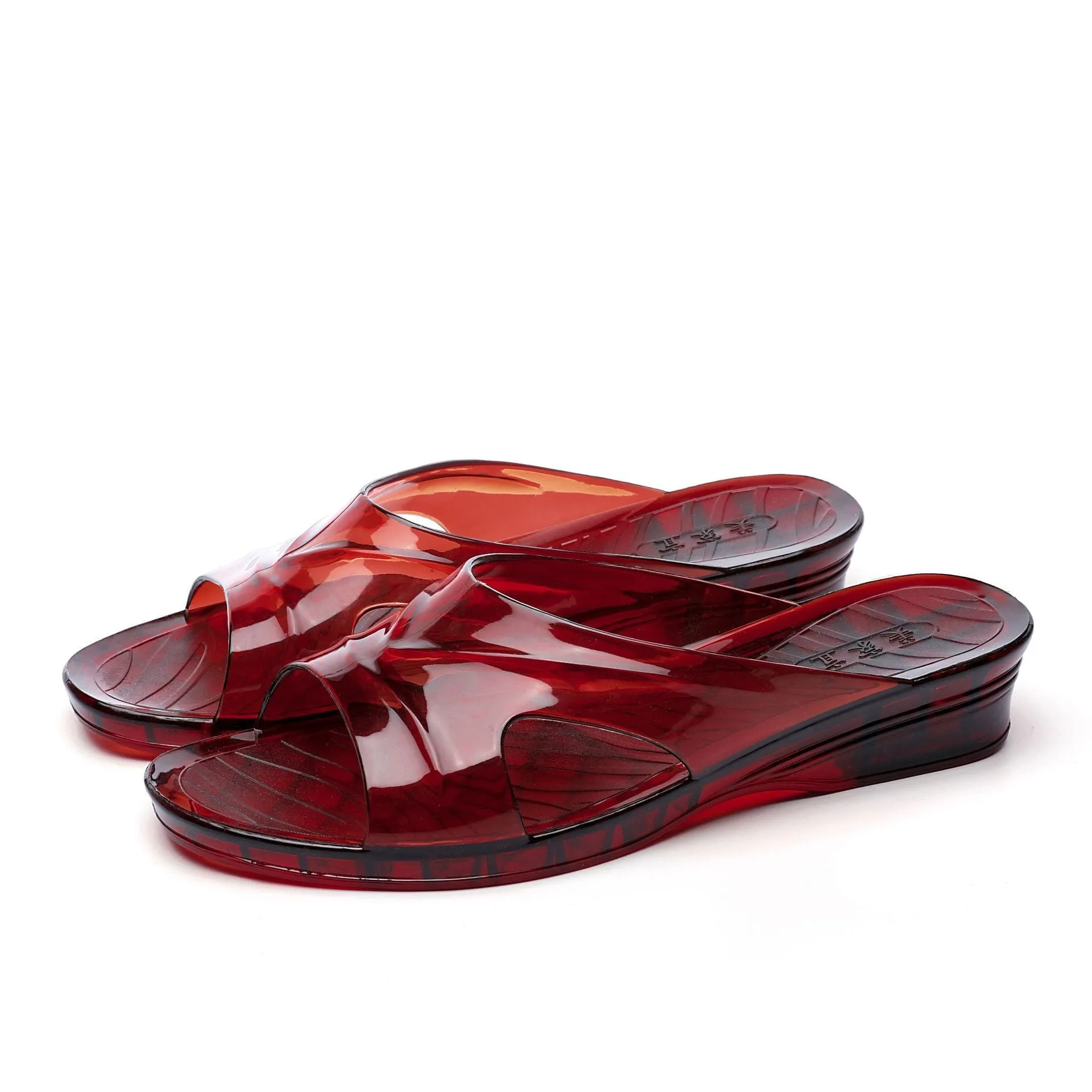 Women's clear jelly open toe slide sandals antiskid bathroom indoor slides