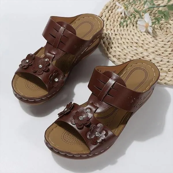 Women's Retro Flower Casual Wedge Sandals 47464533S